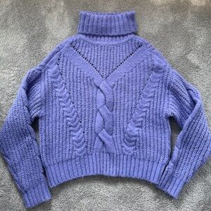 Dynamite Lavender soft Cable Knit Turtleneck Sweater